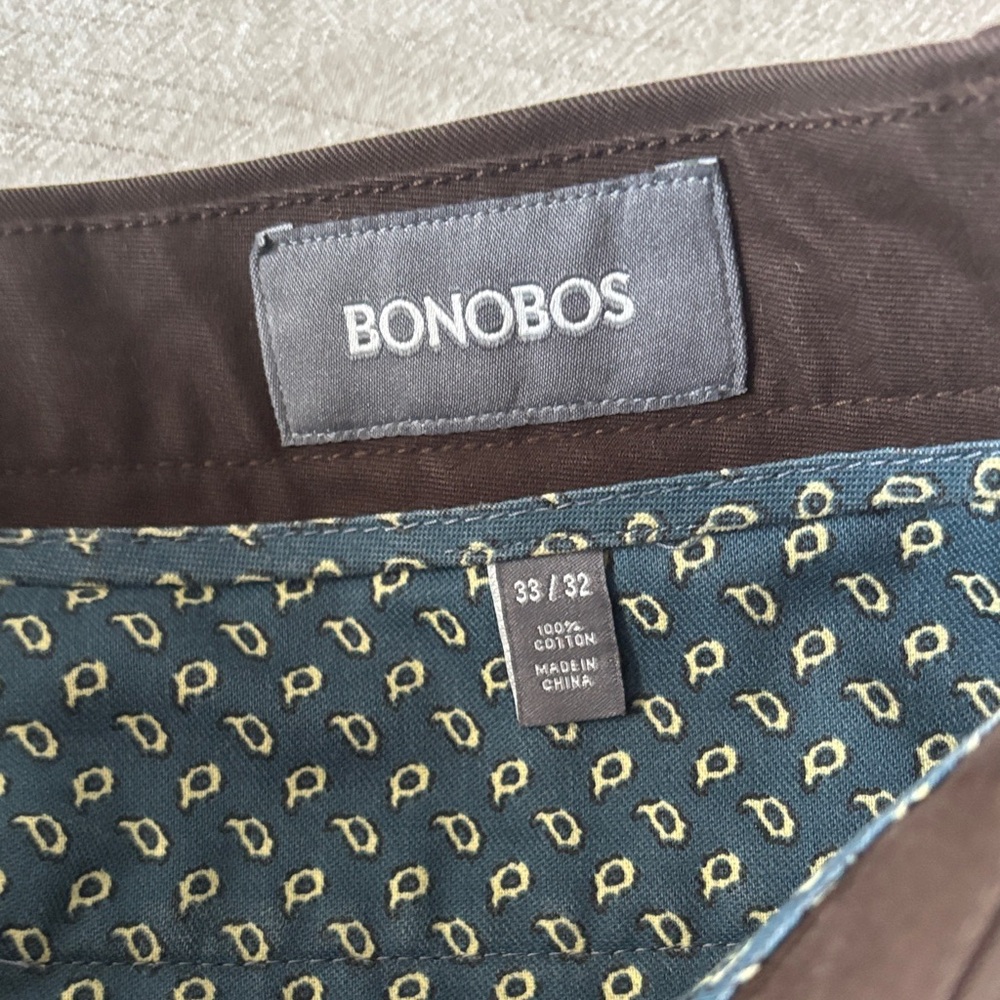 Bonobos Dark Brown Pants with Patterned Lining
